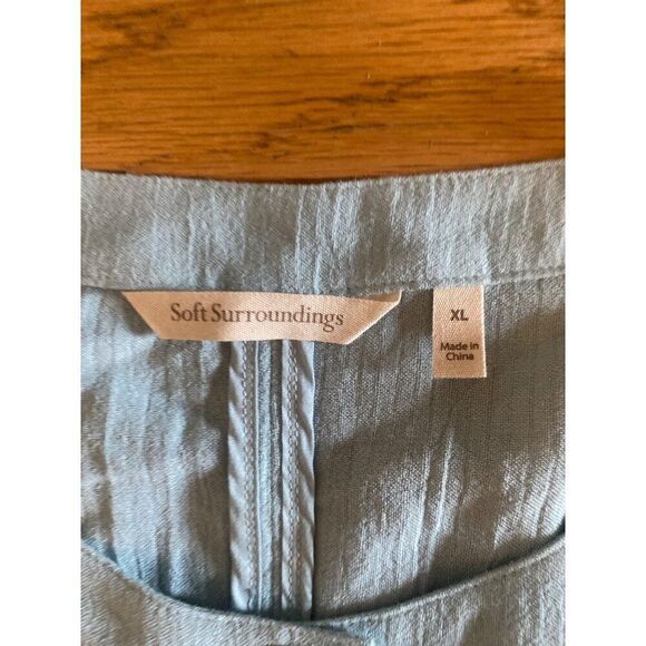 Soft Surroundings Womens light blue Button-Down Top Ramie & Rayon size XL - Picture 4 of 8